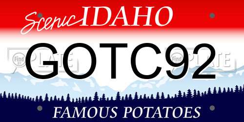 GOTC92 Idaho License Plate