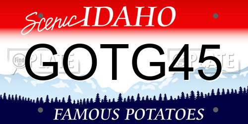 GOTG45 Idaho License Plate