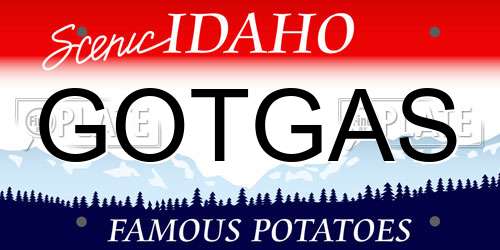 GOTGAS Idaho License Plate