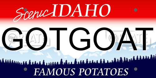 GOTGOAT Idaho License Plate