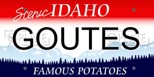 GOUTES Idaho License Plate