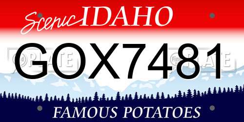 GOX7481 Idaho License Plate