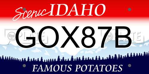 GOX87B Idaho License Plate