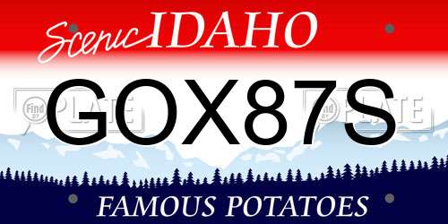 GOX87S Idaho License Plate