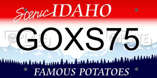 GOXS75 Idaho License Plate