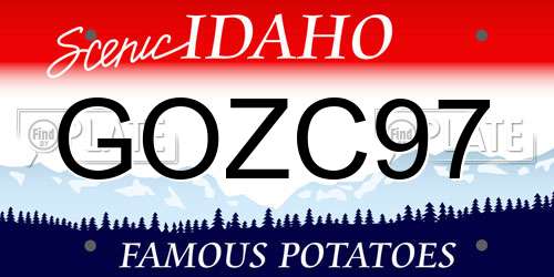 GOZC97 Idaho License Plate