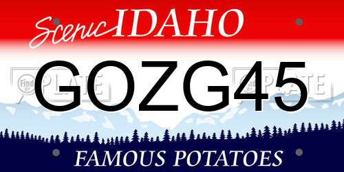 GOZG45 Idaho License Plate