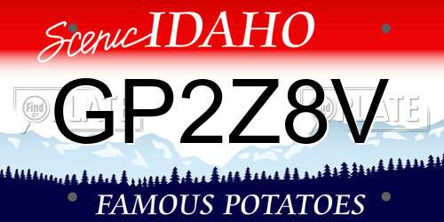 GP2Z8V Idaho License Plate
