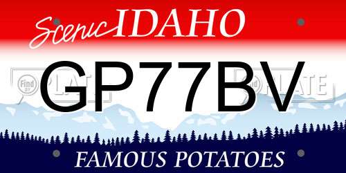 GP77BV Idaho License Plate
