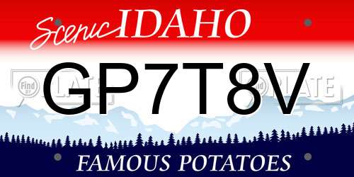 GP7T8V Idaho License Plate