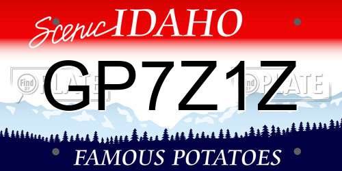 GP7Z1Z Idaho License Plate