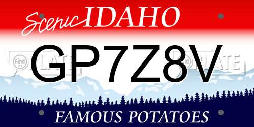 GP7Z8V Idaho License Plate