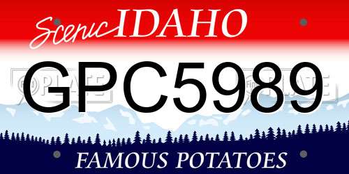 GPC5989 Idaho License Plate