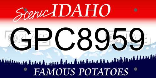 GPC8959 Idaho License Plate