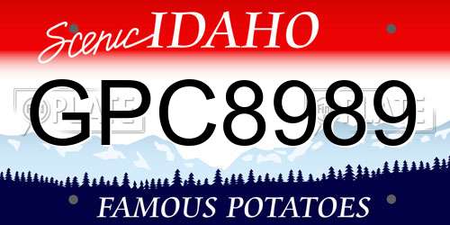 GPC8989 Idaho License Plate