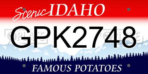 GPK2748 Idaho License Plate