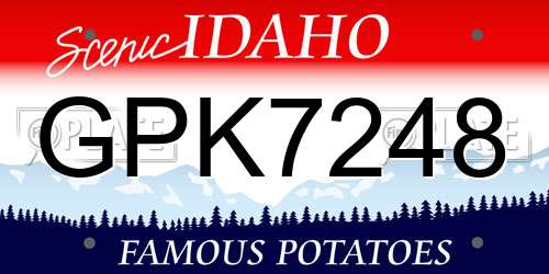 GPK7248 Idaho License Plate