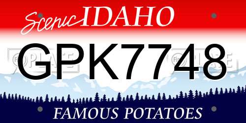 GPK7748 Idaho License Plate