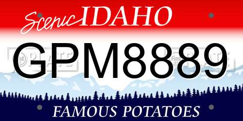 GPM8889 Idaho License Plate
