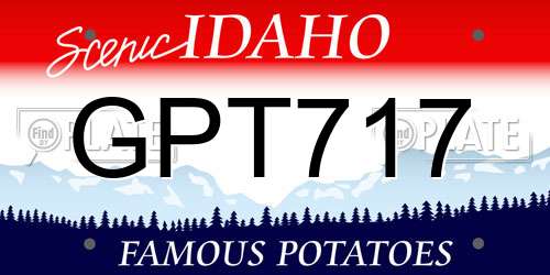 GPT717 Idaho License Plate