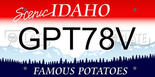 GPT78V Idaho License Plate