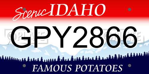 GPY2866 Idaho License Plate