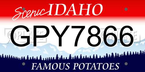 GPY7866 Idaho License Plate