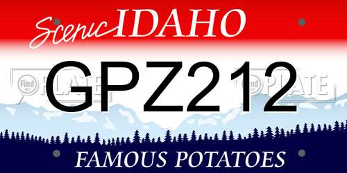 GPZ212 Idaho License Plate