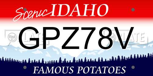 GPZ78V Idaho License Plate