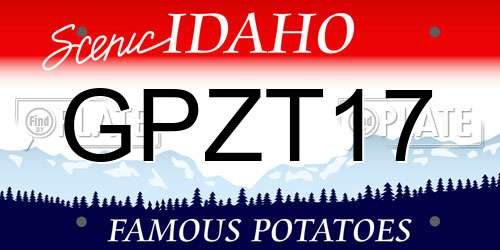 GPZT17 Idaho License Plate