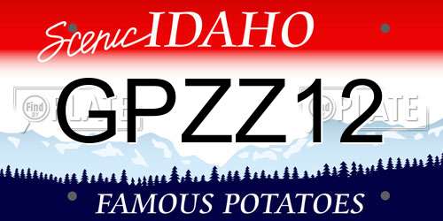 GPZZ12 Idaho License Plate