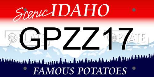 GPZZ17 Idaho License Plate