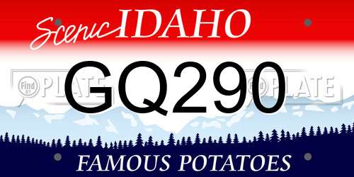 GQ290 Idaho License Plate