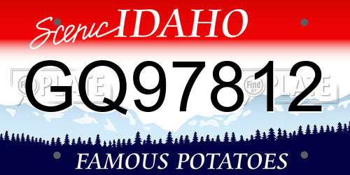 GQ97812 Idaho License Plate