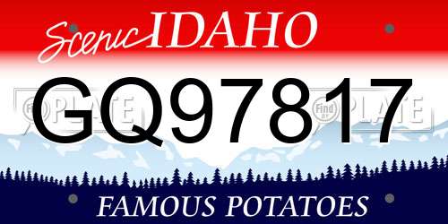 GQ97817 Idaho License Plate