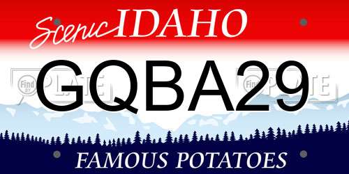 GQBA29 Idaho License Plate