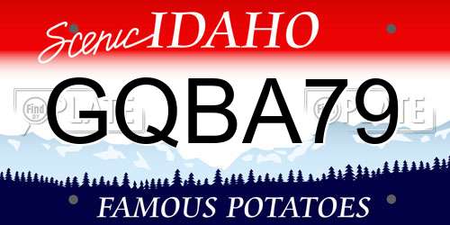 GQBA79 Idaho License Plate