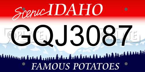 GQJ3087 Idaho License Plate