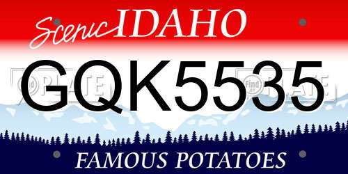GQK5535 Idaho License Plate