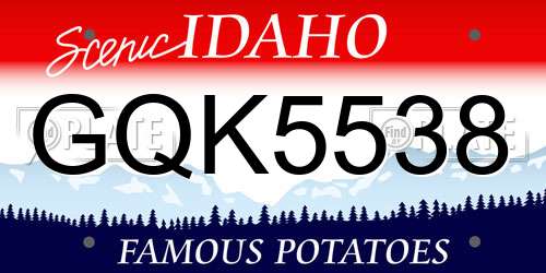 GQK5538 Idaho License Plate