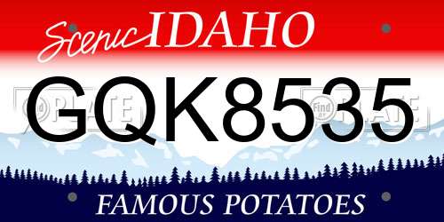 GQK8535 Idaho License Plate