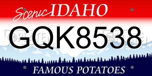 GQK8538 Idaho License Plate