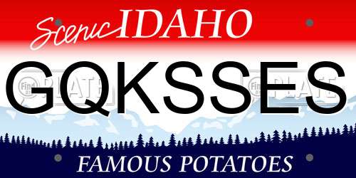 GQKSSES Idaho License Plate