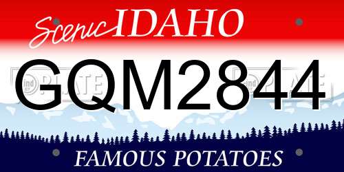 GQM2844 Idaho License Plate
