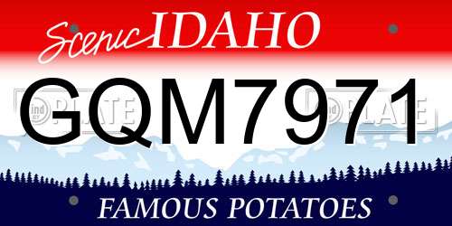 GQM7971 Idaho License Plate