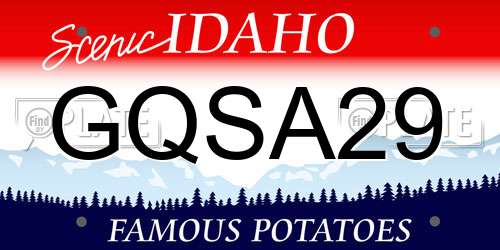 GQSA29 Idaho License Plate