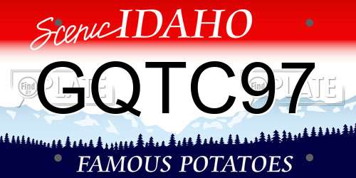 GQTC97 Idaho License Plate