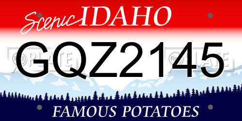 GQZ2145 Idaho License Plate
