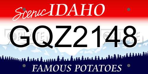 GQZ2148 Idaho License Plate