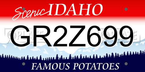 GR2Z699 Idaho License Plate